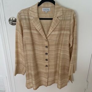 Charlotte Kellog Palm Beach Samantha Top in Raw Silk Beige